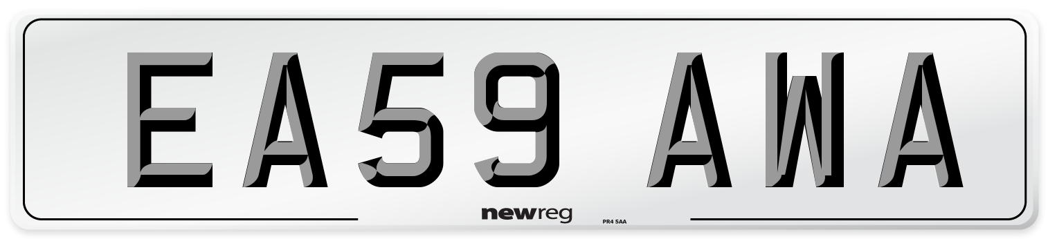 EA59 AWA Number Plate from New Reg